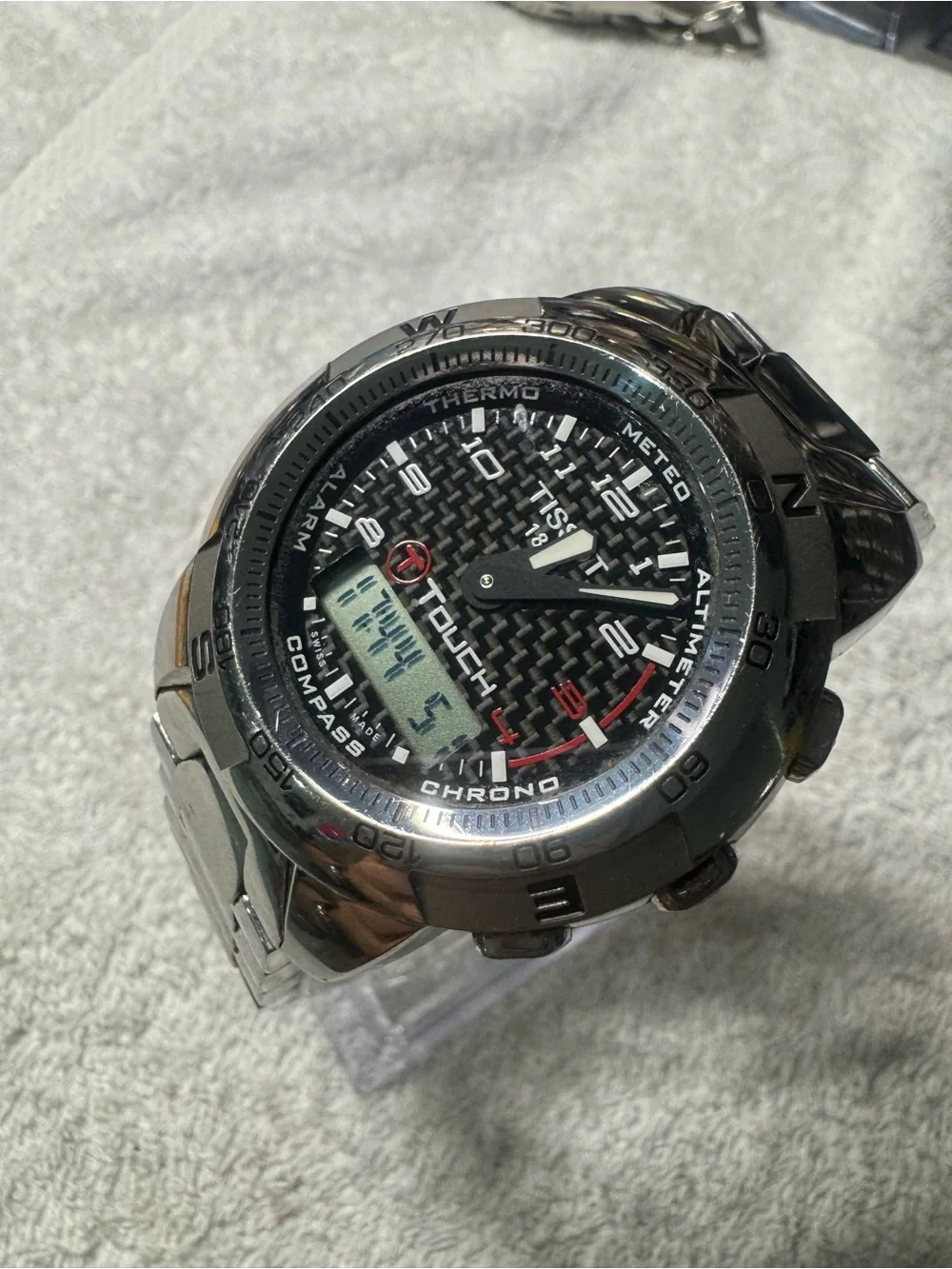 Tissot T-Touch Titanium Watch - Black Dial with Red Accents